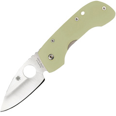 Фото Нож складной Leaf Storm Spyderco 128GP, сталь CPM S30V Satin Plain, рукоять титан/G10, зелёный