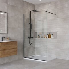 BelBagno Kraft KRAFT-L-1-100-C-NERO Душевая перегородка, цвет: чёрный фото