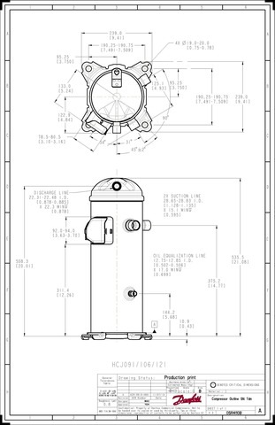 Компрессор спиральный Danfoss HCJ091T4LC8 ( 121L3118 )