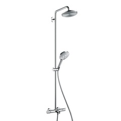 Hansgrohe Raindance S 27117000 Душевая система с термостатом и изливом внешнего монтажа 158,4 см с верхней лейкой 23,6х23,6 см фото
