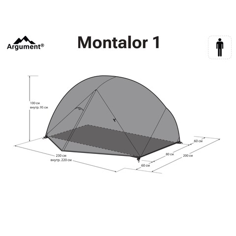 Палатка туристическая Argument Montalor 1 V2 (3 сезона)