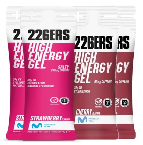 Набор высокоэнергетических гелей 226ERS XS High Energy 45 г соленая клубника-вишня 4 шт