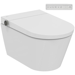 Ideal Standard I.Life E K875501 Безободковый унитаз-биде подвесной, электронный, пульт, фен, форсунка омывания, подсветка, датчик присутствия, цвет: белый глянец фото