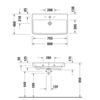 Duravit No.1 23758000002 Раковина 800х460мм, белая, для смеситель