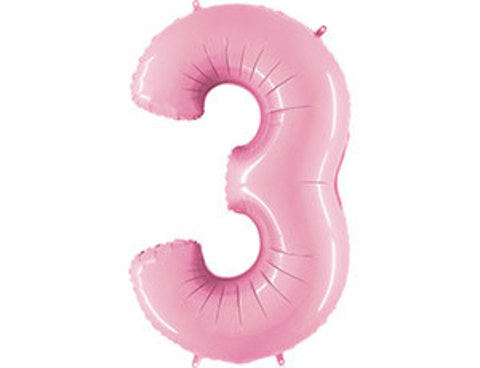Шар Г 40''/102 см, Цифра Розовый (Pink) 
