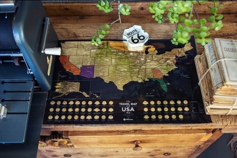 Скретч Карта Travel Map USA Black