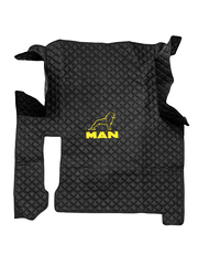 Ковры MAN TGX (автомат, механика) (экокожа, черный, черный кант, желтая вышивка)