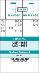 Гильза блока цилиндров TEIKIN LSF46655 (4шт/упак) не хонингованная