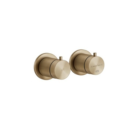 Gessi 316 Bath 54236#726 Внешние части для термостатического смесителя на 3 позиции, Warm Bronze Br.
