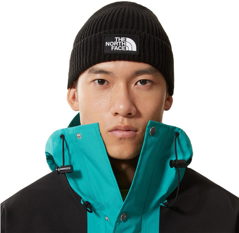 Картинка шапка The North Face Logo Box Cuff Beanie sht Black - 2