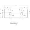BelBagno KEP-120-2-CEM Столешница из керамогранита с двумя отверстиями под раковину и с двумя отверстиями под смеситель 1216x468 Cemento