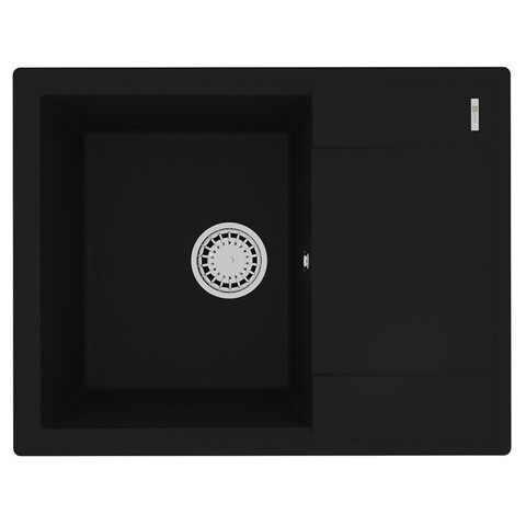 Lemark Imandra 9910019 Кухонная мойка 640 врезная прямоугольная с крылом из кварцгранита цвет: Антрацит