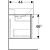 Geberit Renova Plan 879170000 Тумба под раковину, 48.5x46.3x47.2см, матовый белый / меламиновое покрытие, ультраглянцевый белый / пленочное покрытие
