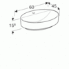 Geberit VariForm 500.773.01.2 Раковина с установкой на столешницу овальной формы, 60х45 см, с отв. под смеситель, без отв. перелива