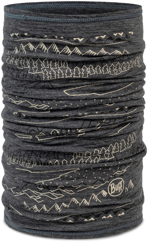 Картинка шарф-труба Buff Merino Lightweight Prints Eirik Grey - 1