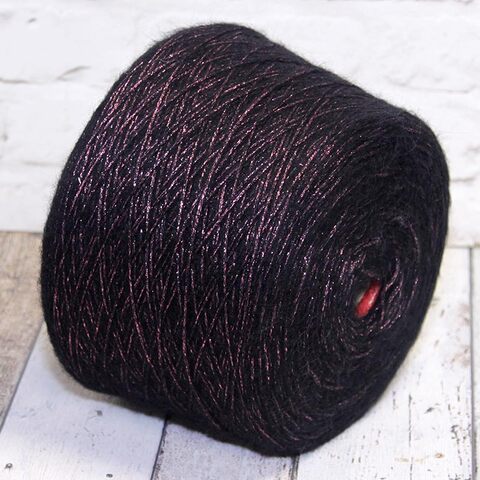 Бэби альпака с люрексом PURA LANA ITALIA / ALPACA GLAMOUR 200 черно-сиреневый
