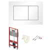 TECE N500413 TECE Комплект (4в1) TECEbase 3.0 c кронштейнами, звукоизоляция, панель смыва TECEnow белая глянцевая (латунный вентиль)
