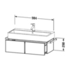 Duravit VA VA612801313 База под раковину 298x984x431, 1 выдв.ящик, цвет американский орех