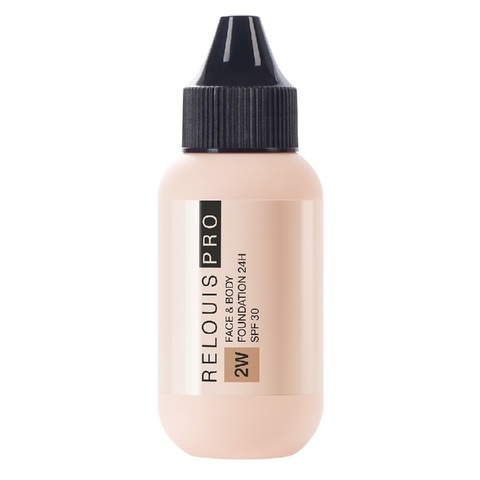 Face & Body Foundation Крем тональный 24H SPF30 тон:2W средний оливковый Relouis