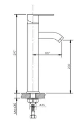 Смеситель для раковины высокий HAIBA HB11811 хром