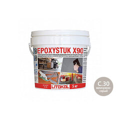 Затирка швов эпоксидная Litokol Epoxystuk X90 С.30 Grigio Perla (Жемчужно-серый), ведро 5 кг