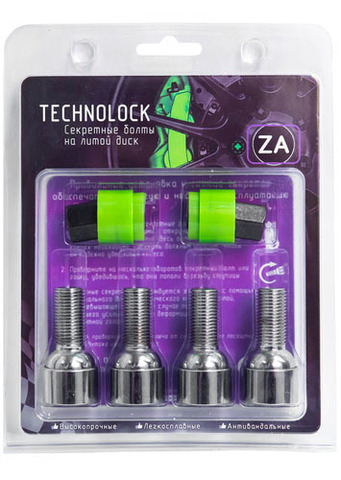 Готовый набор из колёсных болтов М14x1.5 и комплекта секреткок TECHNOLOCK ZA