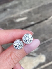 4827 -Пусеты CARATS круглые, из серебра с цирконом