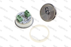 Кнопка (кнопочный модуль) BBP-R331-CMPLT-S-W "6 этаж", круглая, статическая белая подсветка, Брайль.