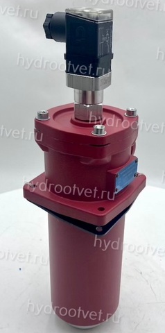 Фото RFBN/HC110DC10D1.X/-L24 - Сливной фильтр гидравлический одинарный модели RF тонкость фильтрации 10 мкм, типоразмер 110, вид присоединения: резьба G3/4, материал корпуса - чугун, рабочее давление до 25 бар, визуально-электрический (лампа с напряжением 24В) индикатор загрязнения