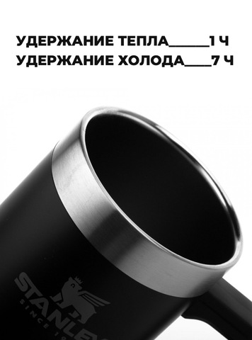 Картинка термокружка Stanley classic mug 0.35l черный - 4