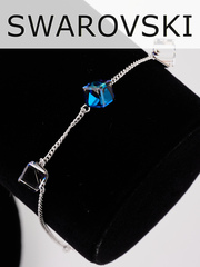 Браслет Миражи с синими кристаллами-хамелеонами Swarovski