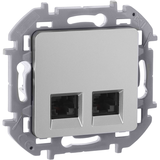 Розетка компьютерная двойная RJ45 категория 6 UTP - Legrand Inspiria - алюминий — фото 10
