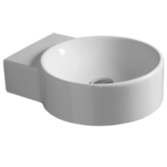 Simas Flow FL14bi*1 Раковина круглая подвесная 40х49,5см, с 1 отв. пробитым вручную, цвет белый фото