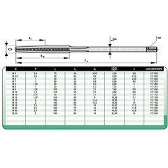 Метчик М16х2,0 (Гаечный) CSN223062 115CrV3 6h(2N) 0,7xL2 110мм a=10 Bucovice(CzTool) 117160