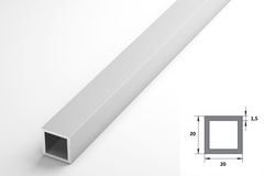 Труба квадратная Лука 20*20*1,5 ТКв 03.2000.501л серебро