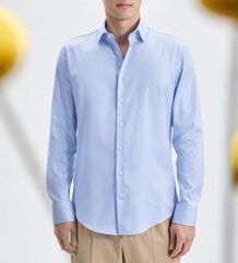 Сорочка мужская Seidensticker Slim Fit 01.653690-12 из твила голубая