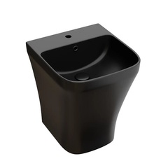 Ceramica Nova Dion CN6067MB Раковина моноблок подвесная с отверстием под смеситель, со сливом переливом, 36.5x40, цвет: чёрный матовый фото