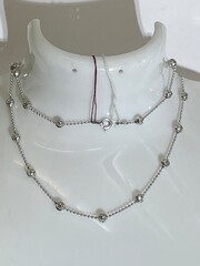 Перлина с шариками (серебряная цепочка)