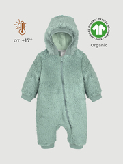 Плюшевый комбинезон из органического хлопка Mjölk Dusty Green, на манжетах