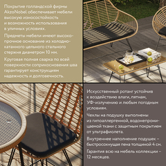 Стул барный Vetle Flat, ротанг