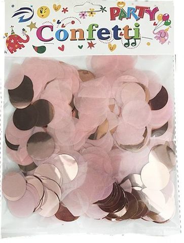 Конфетти фольга/бумажное тишью, Круг, Нежно-розовый Микс, 2,5 см, 30 г