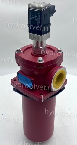 Фото RFBN/HC110DC10D1.X/-L24 - Сливной фильтр гидравлический одинарный модели RF тонкость фильтрации 10 мкм, типоразмер 110, вид присоединения: резьба G3/4, материал корпуса - чугун, рабочее давление до 25 бар, визуально-электрический (лампа с напряжением 24В) индикатор загрязнения