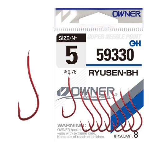 59330 №10 Крючки OWNER Ryusen-BH RED | продажа от 5 уп.