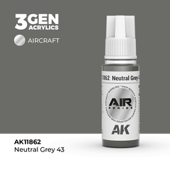 Акриловая краска AK Interactive Neutral Grey 43 3GEN AIR, 18мл