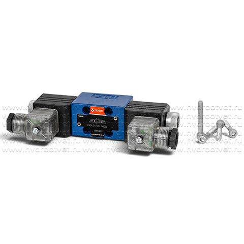 Фото 4WE4J2X/CG24N9Z5L - Гидрораспределитель золотниковый Ду 4 (CETOP02) с электроуправлением, схема J (34), электроуправление G24, возврат - пружинный
