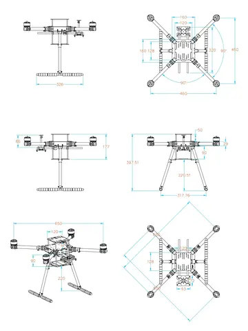 Набор для сборки квадрокоптера Holybro X650 (рама, ВМГ, Pixhawk 6X, GPS M10, телеметрия 433) development kit