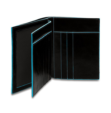 Бумажник Piquadro Blue Square, чёрный, 9,5x12,5x2 см