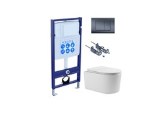 Aquatek SET Aquatek МИЯ Т-033 4в1 SET Aquatek МИЯ Т-033 4в1(рама Aquatek Standard INS-0000012+крепёж KKI-0000016 +кнопка KDI-0000033 +унитаз МИЯ AQ2004T-00 с тонким сиденьем soft-close фото
