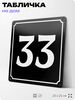 Адресная табличка с номером дома 33, на фасад и забор, черная, 25х25 см, Айдентика Технолоджи