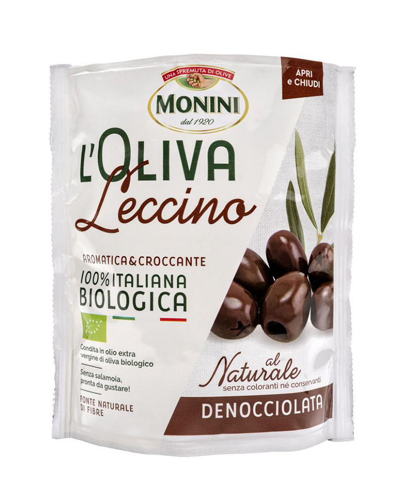 Маслины без косточки Monini БИО Leccino 150 гр.